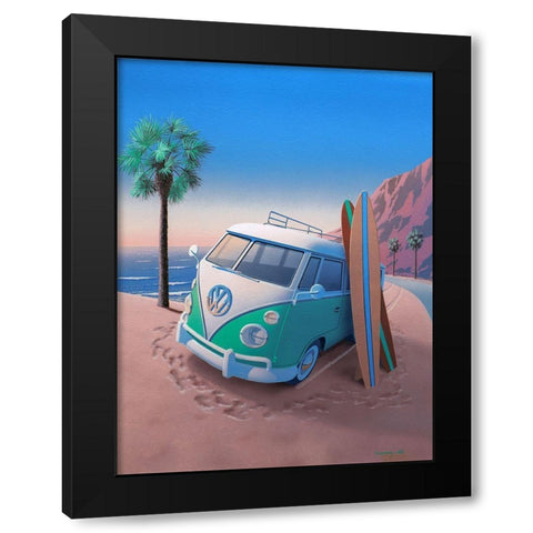Coastal California Black Modern Wood Framed Art Print with Double Matting by Courtney, Richard