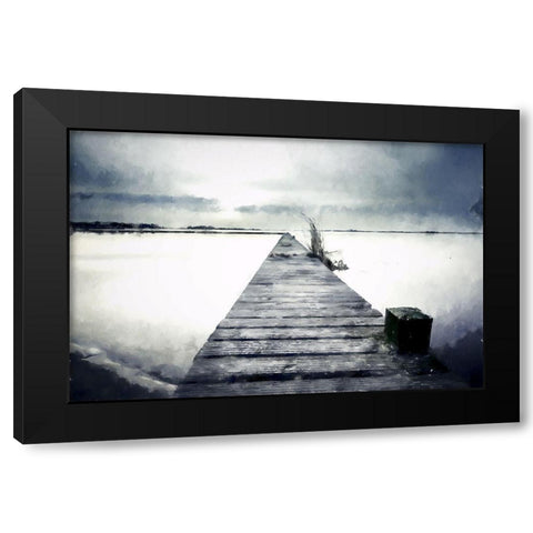 Foggy Jetty Black Modern Wood Framed Art Print with Double Matting by Curinga, Kim