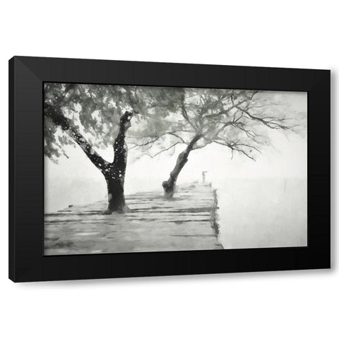 Misty Dock Black Modern Wood Framed Art Print with Double Matting by Curinga, Kim