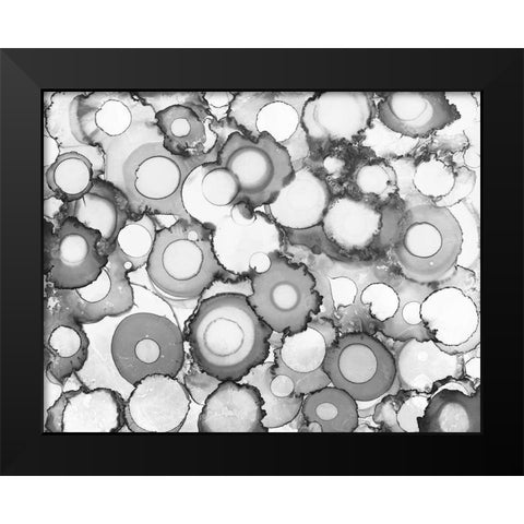 Black Circles Black Modern Wood Framed Art Print by Curinga, Kim