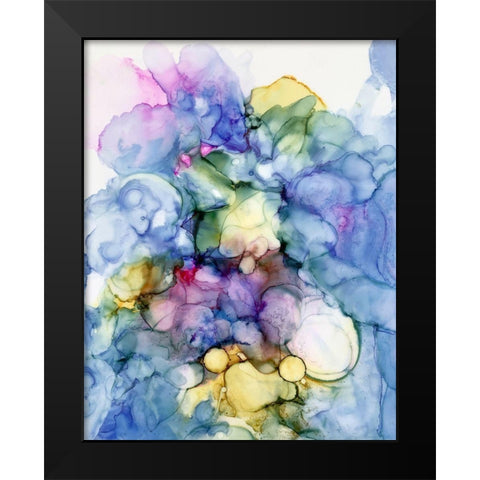 Pansy Explosion Black Modern Wood Framed Art Print by Curinga, Kim