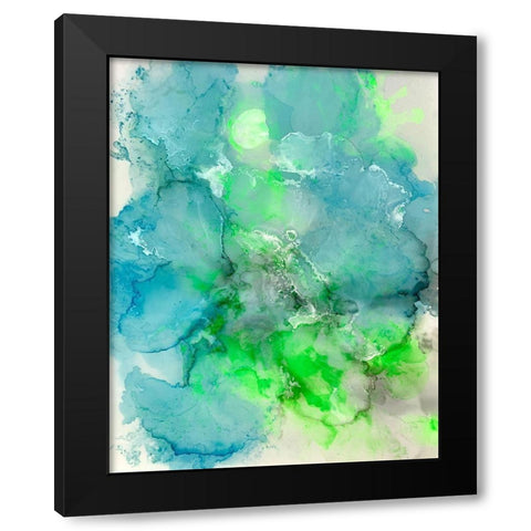 Turquoise Crystal Black Modern Wood Framed Art Print by Curinga, Kim