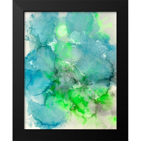 Turquoise Crystal Black Modern Wood Framed Art Print by Curinga, Kim