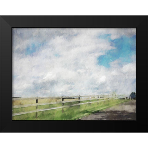 Pasture Fence Black Modern Wood Framed Art Print by Curinga, Kim
