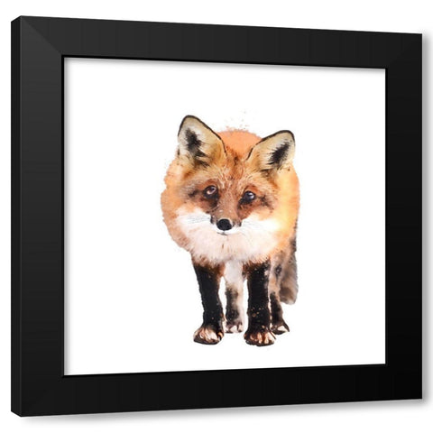 Full On Fox Black Modern Wood Framed Art Print by Curinga, Kim
