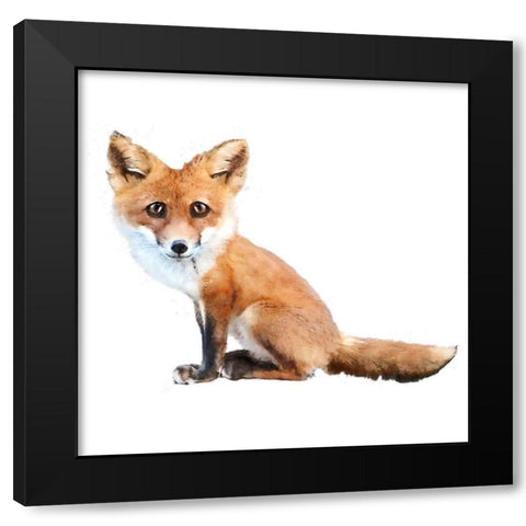 Foxy Baby Black Modern Wood Framed Art Print by Curinga, Kim