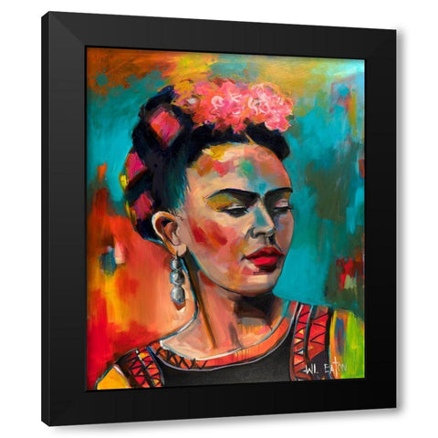 Frida Khalo Black Modern Wood Framed Art Print by Eaton, Winnie