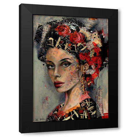 Spanish Lady with Flowers Black Modern Wood Framed Art Print with Double Matting by Eaton, Winnie