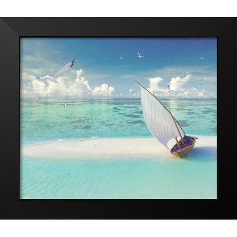 Tropical Shangrila III Black Modern Wood Framed Art Print by Hunziker, Steve