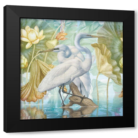 Water Walkers I Black Modern Wood Framed Art Print with Double Matting by Hunziker, Steve