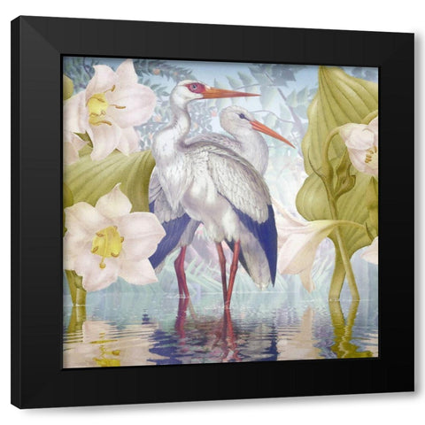 Water Walkers III Black Modern Wood Framed Art Print by Hunziker, Steve
