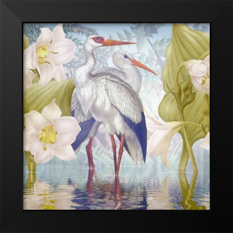 Water Walkers III Black Modern Wood Framed Art Print by Hunziker, Steve