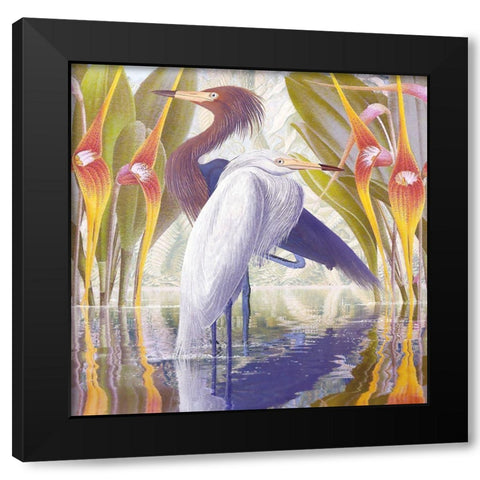 Water Walkers IV Black Modern Wood Framed Art Print by Hunziker, Steve
