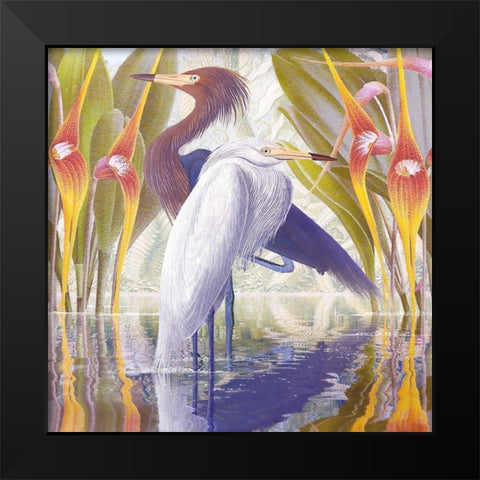 Water Walkers IV Black Modern Wood Framed Art Print by Hunziker, Steve
