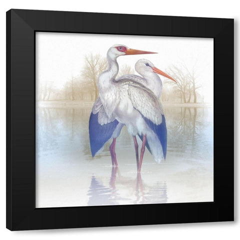 Misty Plumage III Black Modern Wood Framed Art Print with Double Matting by Hunziker, Steve