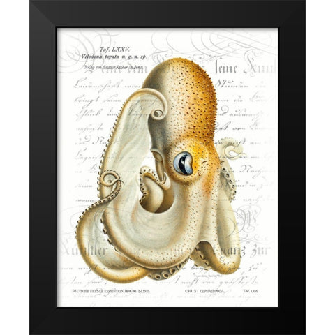 Octopus I Black Modern Wood Framed Art Print by Hunziker, Steve