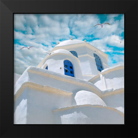 Grecian Blue III Black Modern Wood Framed Art Print by Hunziker, Steve