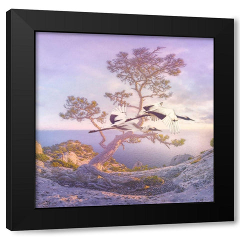 Mountain Crane I Black Modern Wood Framed Art Print by Hunziker, Steve