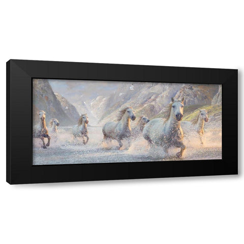Spirited Splashers Black Modern Wood Framed Art Print with Double Matting by Hunziker, Steve