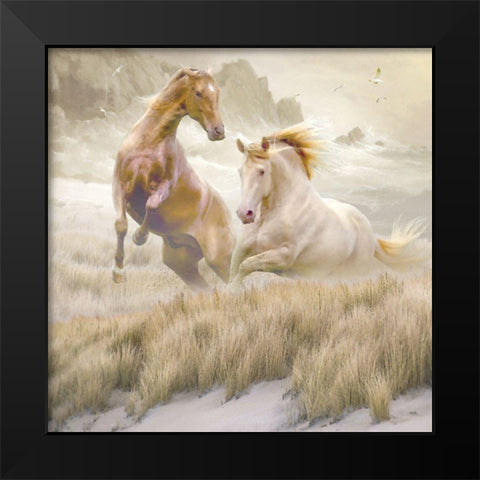 Equine Exuberance Black Modern Wood Framed Art Print by Hunziker, Steve