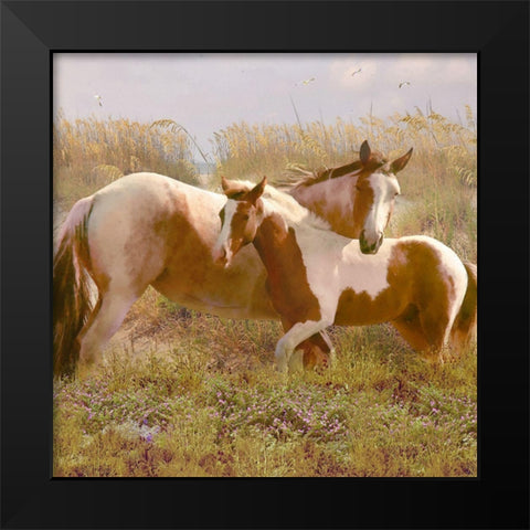 Equine Exuberance Black Modern Wood Framed Art Print by Hunziker, Steve