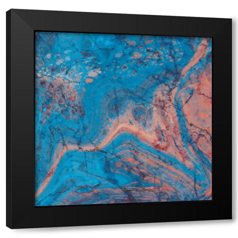 Craquelure II Black Modern Wood Framed Art Print with Double Matting by Hunziker, Steve