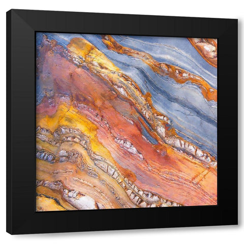 Craquelure III Black Modern Wood Framed Art Print with Double Matting by Hunziker, Steve