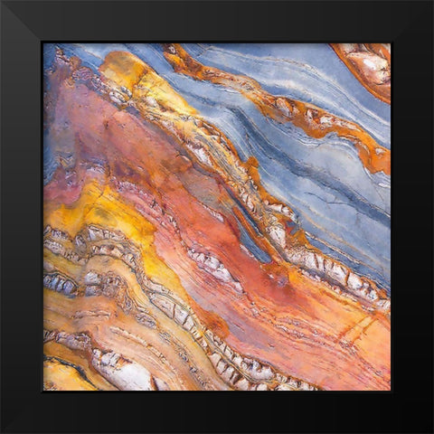 Craquelure III Black Modern Wood Framed Art Print by Hunziker, Steve