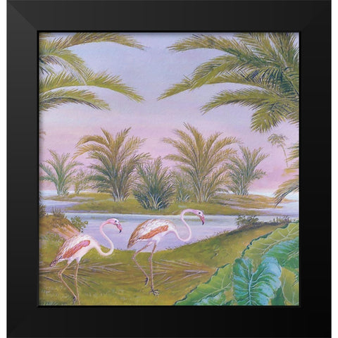 Tranquil Tropics II Black Modern Wood Framed Art Print by Hunziker, Steve