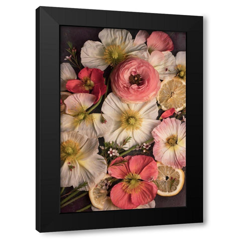 Petals and Zest Black Modern Wood Framed Art Print by Maclean, Leah