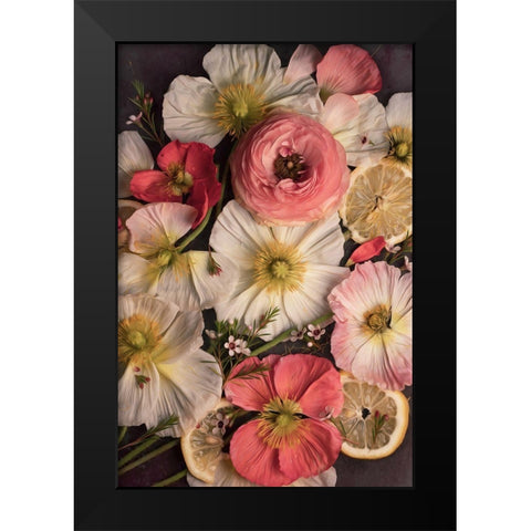Petals and Zest Black Modern Wood Framed Art Print by Maclean, Leah
