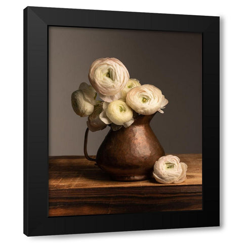 Pitcher Perfect Petals Black Modern Wood Framed Art Print by Maclean, Leah