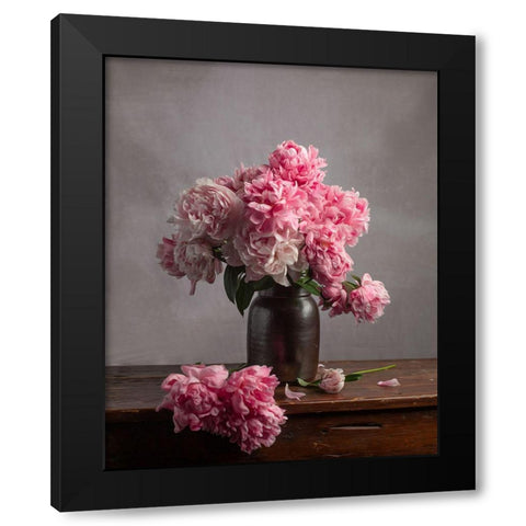 Layers of Pink Black Modern Wood Framed Art Print by Maclean, Leah