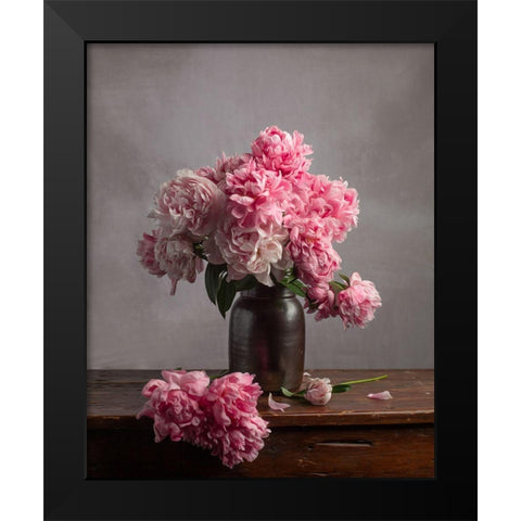 Layers of Pink Black Modern Wood Framed Art Print by Maclean, Leah