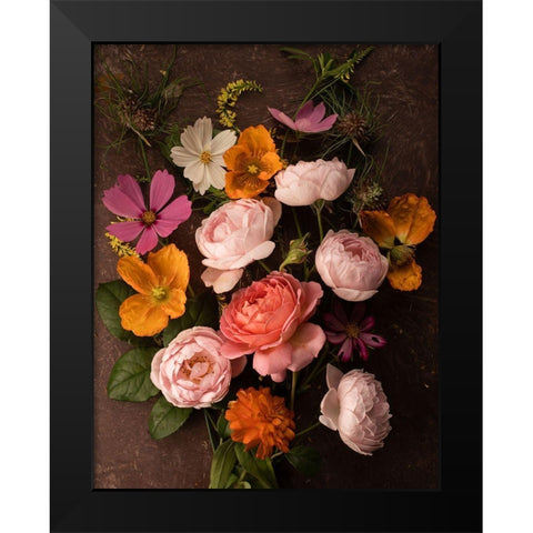A Pocket Full of Posies Black Modern Wood Framed Art Print by Maclean, Leah