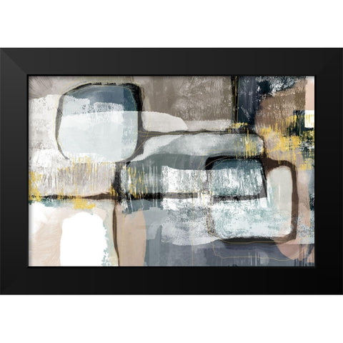 Spatial Lodge Black Modern Wood Framed Art Print by Naskrent, Delores