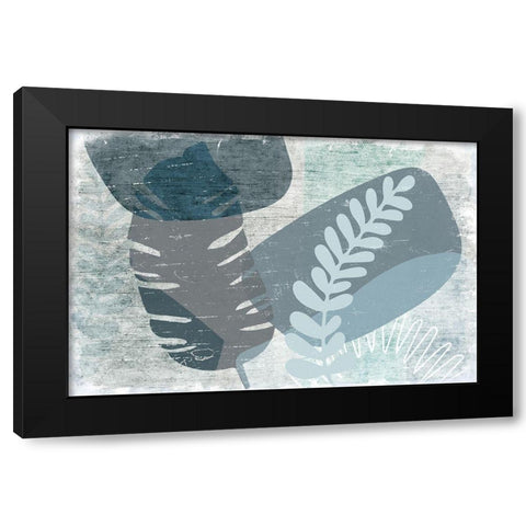 Budding Greenery Black Modern Wood Framed Art Print by Naskrent, Delores