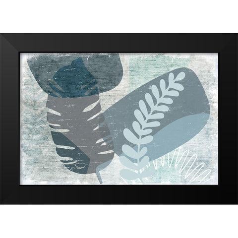Budding Greenery Black Modern Wood Framed Art Print by Naskrent, Delores