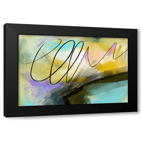 Mumble Black Modern Wood Framed Art Print by Naskrent, Delores