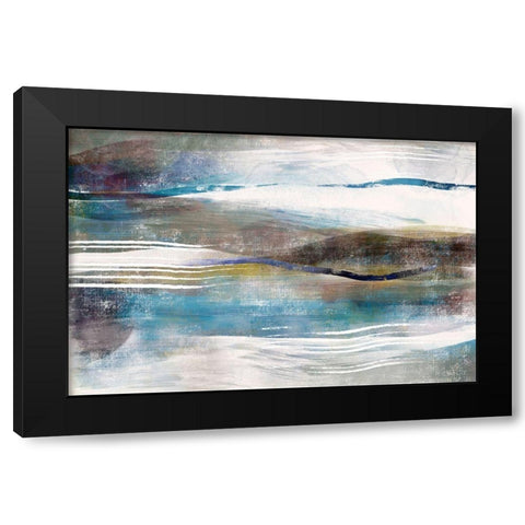 Sea and Sand Black Modern Wood Framed Art Print by Naskrent, Delores