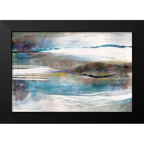 Sea and Sand Black Modern Wood Framed Art Print by Naskrent, Delores