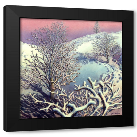 Tree Music I Black Modern Wood Framed Art Print by Wang, John