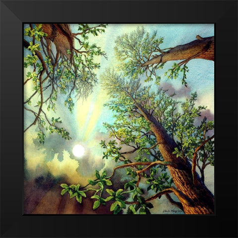 Tree Music IV Black Modern Wood Framed Art Print by Wang, John