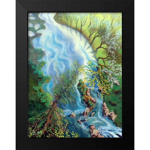 Fantasia of Spring Black Modern Wood Framed Art Print by Wang, John