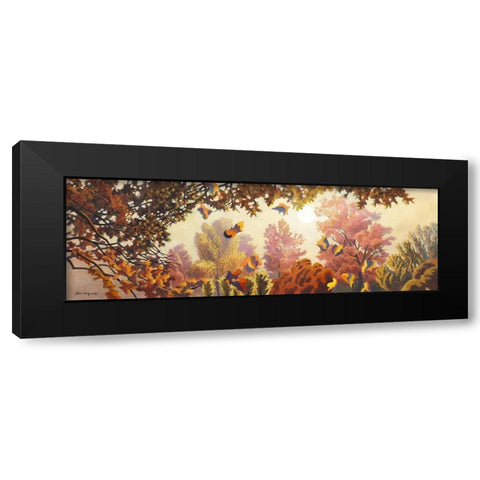 Fall Melody Black Modern Wood Framed Art Print by Wang, John