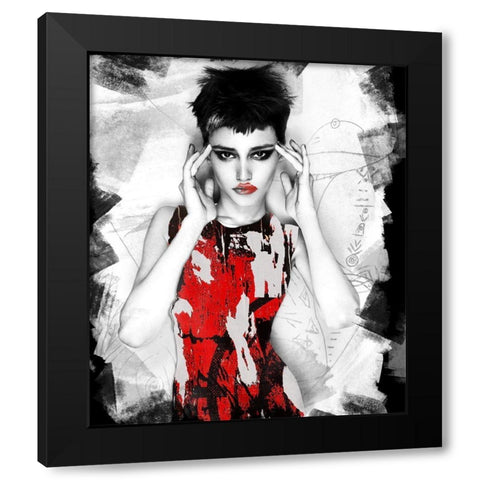 Red Dress I Black Modern Wood Framed Art Print by Smith, Karen