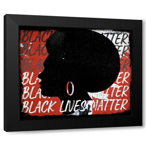 BLM Black Modern Wood Framed Art Print with Double Matting by Smith, Karen