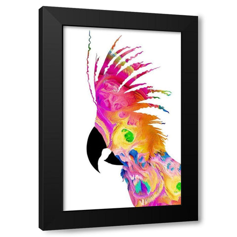 Painted Birdy Black Modern Wood Framed Art Print with Double Matting by Smith, Karen