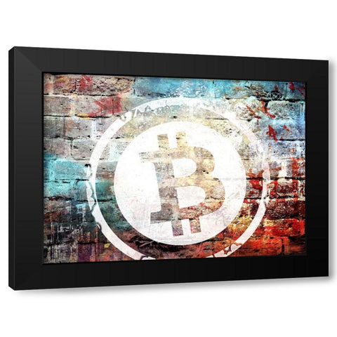 Bitcoin Off the Wall Black Modern Wood Framed Art Print with Double Matting by Smith, Karen