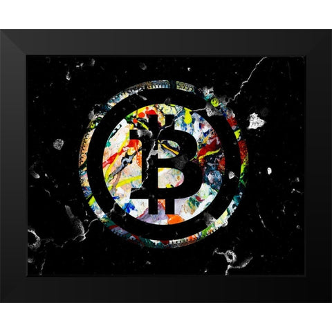 Bitcoin Paint Black Modern Wood Framed Art Print by Smith, Karen